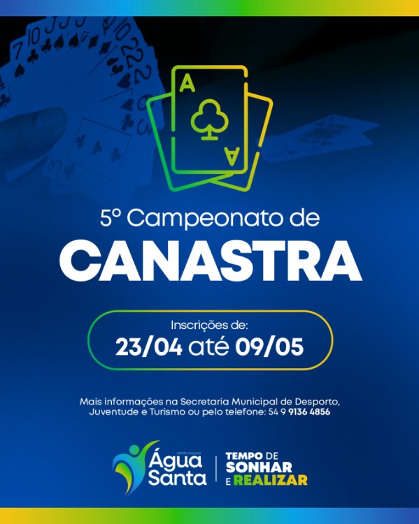 Inscreva-se no Campeonato Municipal de Canastra 